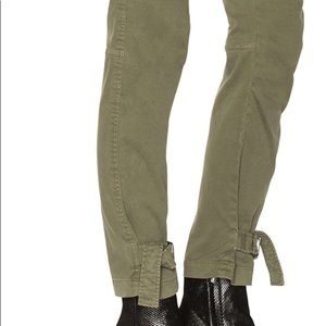 Nili Lotan green pants with conch at ankle